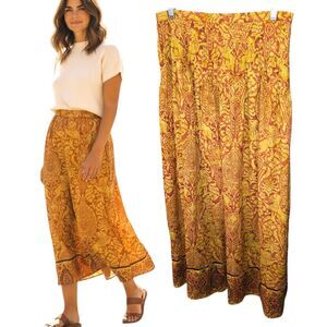 Soft Surroundings Vintage Sz MT Burnt Orange Sequin Hem Gypsy Greek Maxi Skirt